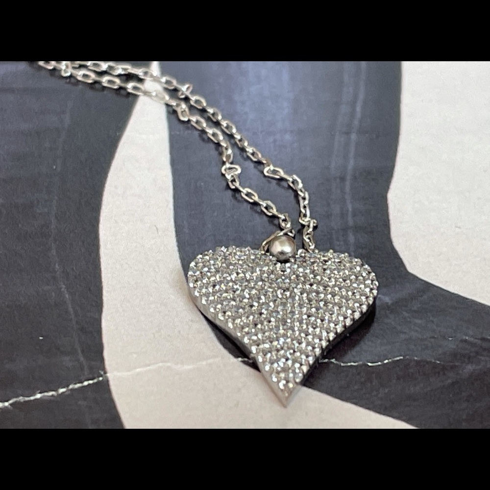 New 925k sterling silver big heart necklace